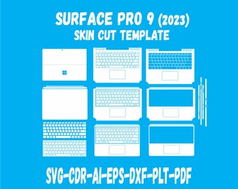 Surface pro 9 2023 Skin vector template file skin die cut layout svg skin Cricut Silhouette EPS,AI,SVG,CDr