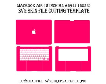 MacBook air 15 inch M2 2023 skin vector template file skin die cut skin template silhouette circuit Svg vector cut file eps/ai skin file