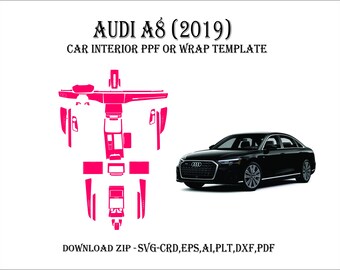 Audi A8 2019 - Wrap Template - Scale Template Design Vector Digital Download Audi A8 2019 Wrap Graphics PPF