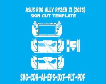 Asus ROG Ally Ryzen Z1 2023 skin template vector skin cut file layout skin die cuts file svg skin Cricut Silhouette svg cut file