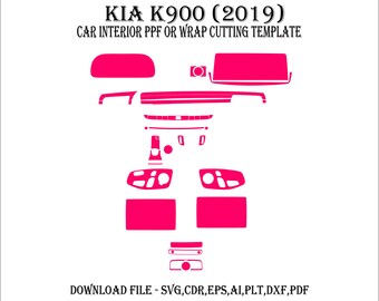KIA K900 2019 - Wrap Template - Scale Template Design Vector Digital Download KIA K900 2019 Wrap Graphics ppf