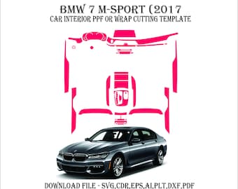 BMW 7 M-Sport 2017  - Wrap Template - Scale Template Design Vector Digital Download BMW 7 M-Sport 2017  Wrap Graphics ppf