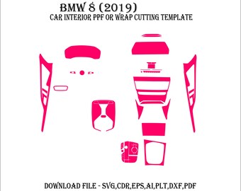 BMW 8 2019 - Wrap Template - Scale Template Design Vector Digital Download BMW 8 2019 Wrap Graphics ppf