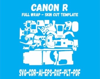 Canon R skin cut file skin vector template layout skin die cuts file svg skin Cricut Silhouette EPS,AI,SVG,CdR Canon R Svg cut file