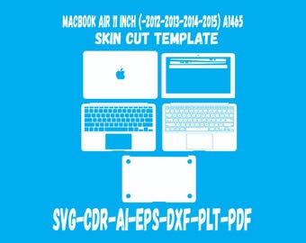 MacBook Air 11 inch (2012 -2013 -2014-2015) A1465 Skin vector template file skin die cut layout EPS,AI,SVG,CDr