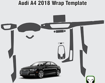 Audi A4 2018 - Wrap Template - Scale Template Design Vector Digital Download Audi A4 2018 Wrap Graphics PPF