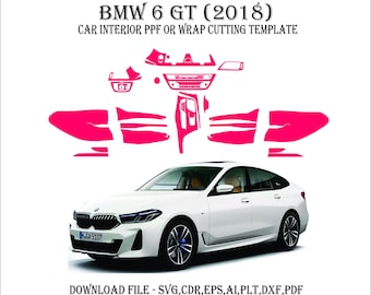 BMW 6 GT 2018 - Wrap Template - Scale Template Design Vector Digital Download BMW 6 Gt (2018) Wrap Graphics ppf