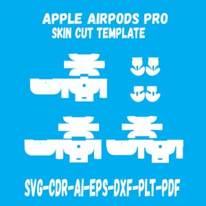 Apple AirPods Pro skin cut file skin vector template layout skin die cuts file svg skin Cricut Silhouette EPS,AI,SVG,CDr