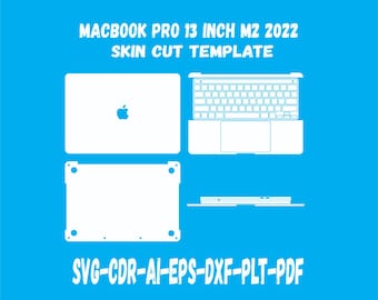 MacBook Pro 13 inch m2 2022 skin vector template file skin die cut skin template silhouette circuit Svg vector cut file eps/ai skin file