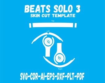 Beats Solo 3 skin cut file skin vector template layout skin die cuts file svg skin Cricut Silhouette EPS,AI,SVG,CdR Beats Solo 3 cut file