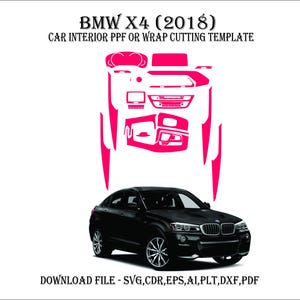BMW X4 2018  - Wrap Template - Scale Template Design Vector Digital Download BMW X4 2018  Wrap Graphics ppf