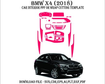 BMW X4 2018  - Wrap Template - Scale Template Design Vector Digital Download BMW X4 2018  Wrap Graphics ppf