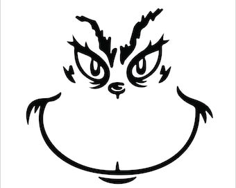 Grinch Face SVG, Christmas Svg, Grinch Smiling SVG, Merry Christmas Svg, Grinch Mask Svg, Grinch Baby Svg, Png, Eps, Cricut, Silhouette