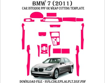 BMW 7 2011 - Wrap Template - Scale Template Design Vector Digital Download BMW 7 2011 Wrap Graphics ppf