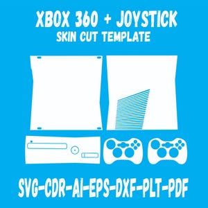 X Box 360 skin cut file skin vector template layout skin die cuts file svg skin Cricut Silhouette EPS,AI,SVG,CDr