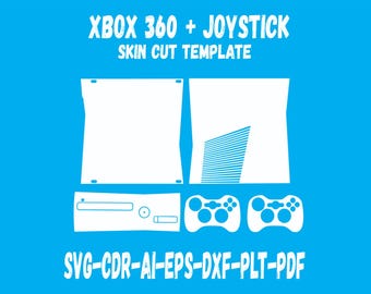 X Box 360 skin cut file skin vector template layout skin die cuts file svg skin Cricut Silhouette EPS,AI,SVG,CDr