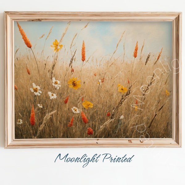 Summer Flower Field with Wildflowers | Painting Decoration | Wildflowers Vintage Painting | Digital Print | Digital Art