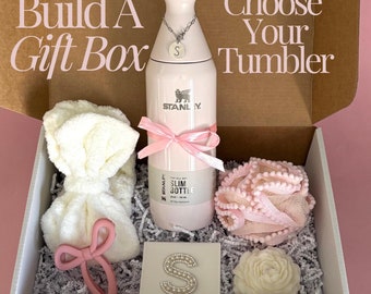 Skinny Tumbler Custom Gift Box Birthday Gift Basket Christmas Gift Box Self Care Package Women Glass Tumbler Gift Set Holiday Gift Box Set