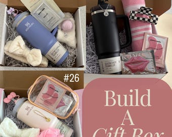 Custom Gift Bundle Build A Gift Box Her Birthday Present Personalized Thank You Box New Mom Tumbler Self Care Package Wife Spa Set Daughter