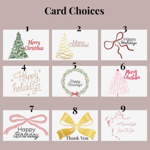 9 holiday card choices for your gift box.

Corporate Gift Box Holiday Office Present Coworker Boss Gold Accent Festive Candle Elegant Stationery Winter Gift Luxury Christmas Gift Set Thoughtful Present High Quality Gift Box