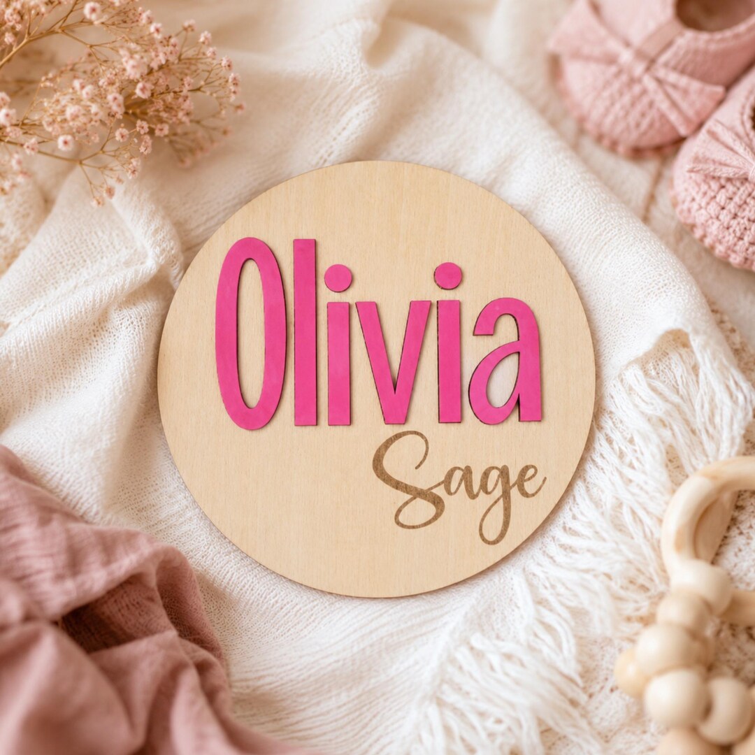 Personalized Wooden Baby Name Sign for Hospital Birth Announcement ...