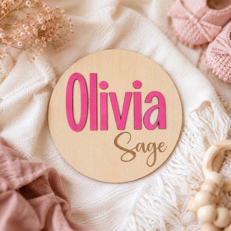 Personalized Wooden Baby Name Sign for Hospital Birth Announcement ...