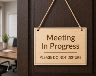 Meeting läuft Türschild, Bitte stören Sie nicht Büroschild, Konferenzraum Türschild, Büro Sichtschutzschild, Büroschild aus Holz