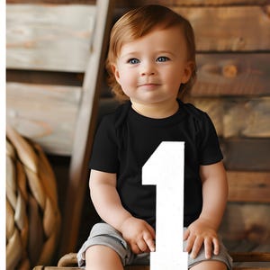 First Birthday Photo Prop Wooden Number One Sign for Baby Milestone Photoshoot Kids Party Décor Smash Cake Photography Prop Keepsake