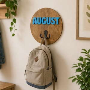 Crochet pour sac à dos personnalisé, Panneau mural pour enfants, Porte-manteau personnalisé, Décoration murale pour chambre d'enfant, Organisateur de vestiaire