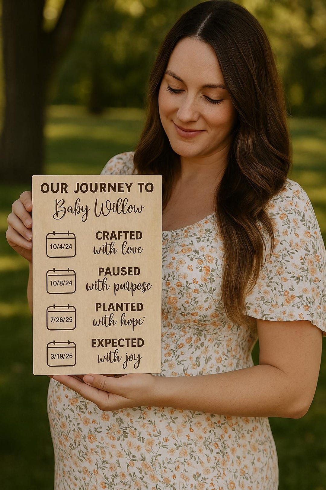 IVF Pregnancy Timeline Sign, Personalized Fertility Gift, TTC Journey ...