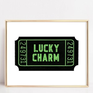 st patricks day decor | green printable wall art | lucky charm print | saint patricks day art | ticket wall art | irish art | digital art