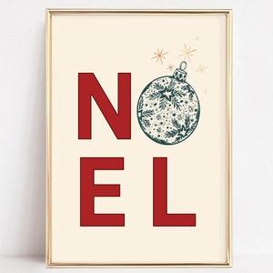 christmas printable wall art | holiday art print | classic christmas decor | noel poster | xmas prints | winter wall art | digital download
