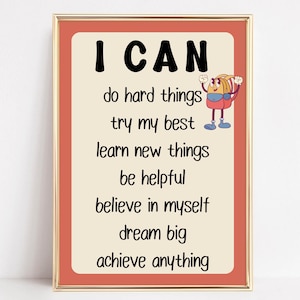 classroom decor printable wall art | kids affirmation wall decor | kids room wall art | positive classroom poster | teacher digital download