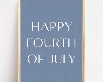 4th of july decor | independence day print | patriotic wall decor | blue printable wall art |  summer decor | usa art | digital download