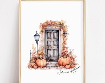 autumn printable wall art | fall decor | autumn pumpkin print | thanksgiving decor | autumn art print | fall printable | fall decorations