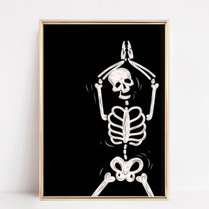skeleton wall art | halloween decor | halloween printable wall art | halloween poster | fall decor | minimalist wall art | digital download