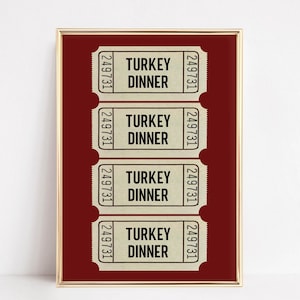 thanksgiving decor | autumn decor | fall printable wall art | turkey dinner print | fall wall decor | trendy holiday wall art | autumn print