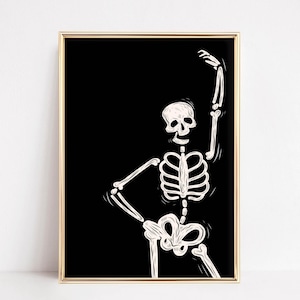 skeleton wall art | halloween decor | halloween printable wall art | fall decor | spooky season print | halloween poster | digital download
