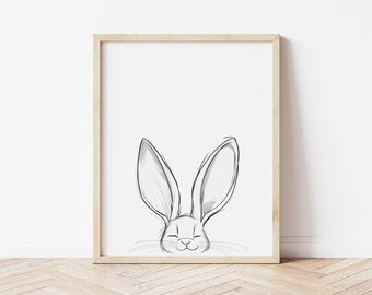 Arte de pared de Pascua / Impresión de conejito / Decoraciones de primavera / Arte de conejito de Pascua / Arte de pared de conejo / Imprimible de Pascua / Decoración de primavera / Descarga digital