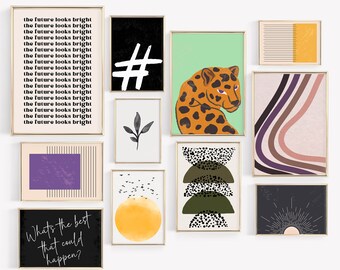 boho wall art | set of 11 wall art prints | printable wall art | gallery wall set | eclectic wall art | modern wall decor | colorful prints
