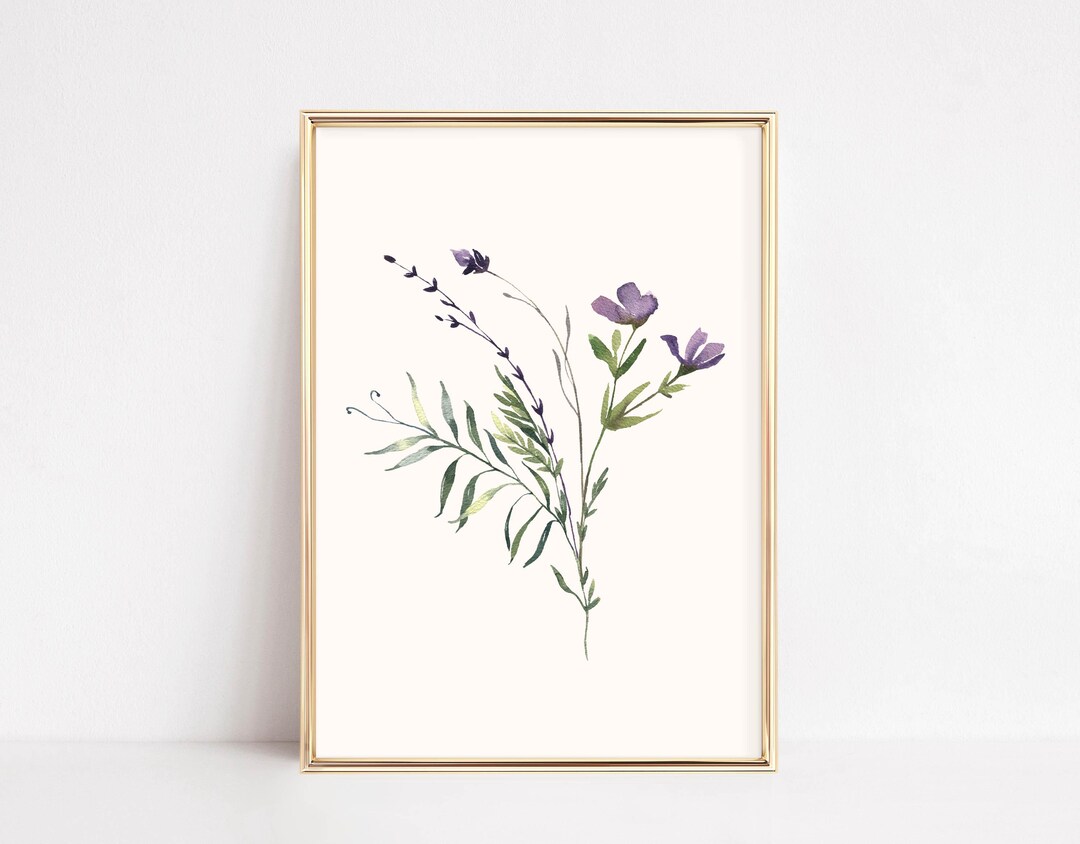 Botanical Printable Wall Art | Watercolor Floral Print | Wildflower ...