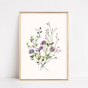 SET OF 6 watercolor botanical prints. wildflower wall art. wildflower art prints. floral printable wall art. watercolor flower art. gallery wall set. boho botanical decor. digital download art .