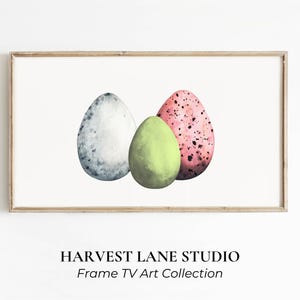 samsung frame tv art for easter | easter decorations | the frame tv art | farmhouse art | easter egg decor | spring digital download tv art