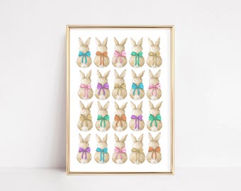easter decorations printable wall art | spring home decor | bunny wall art | easter bunny print | rabbit wall art | nursery digital download