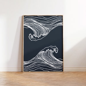 coastal wall art | ocean wave print | beach poster | coastal cowgirl | beach house decor | surfer prints | printable art | digital download