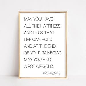 st patricks day decor | irish art | saint patricks day printable wall art | irish blessing print | typography poster | digital download art