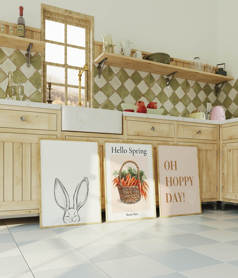 Easter Wall Art Set | Spring Decor | Set of 6 Easter Printable Posters ...