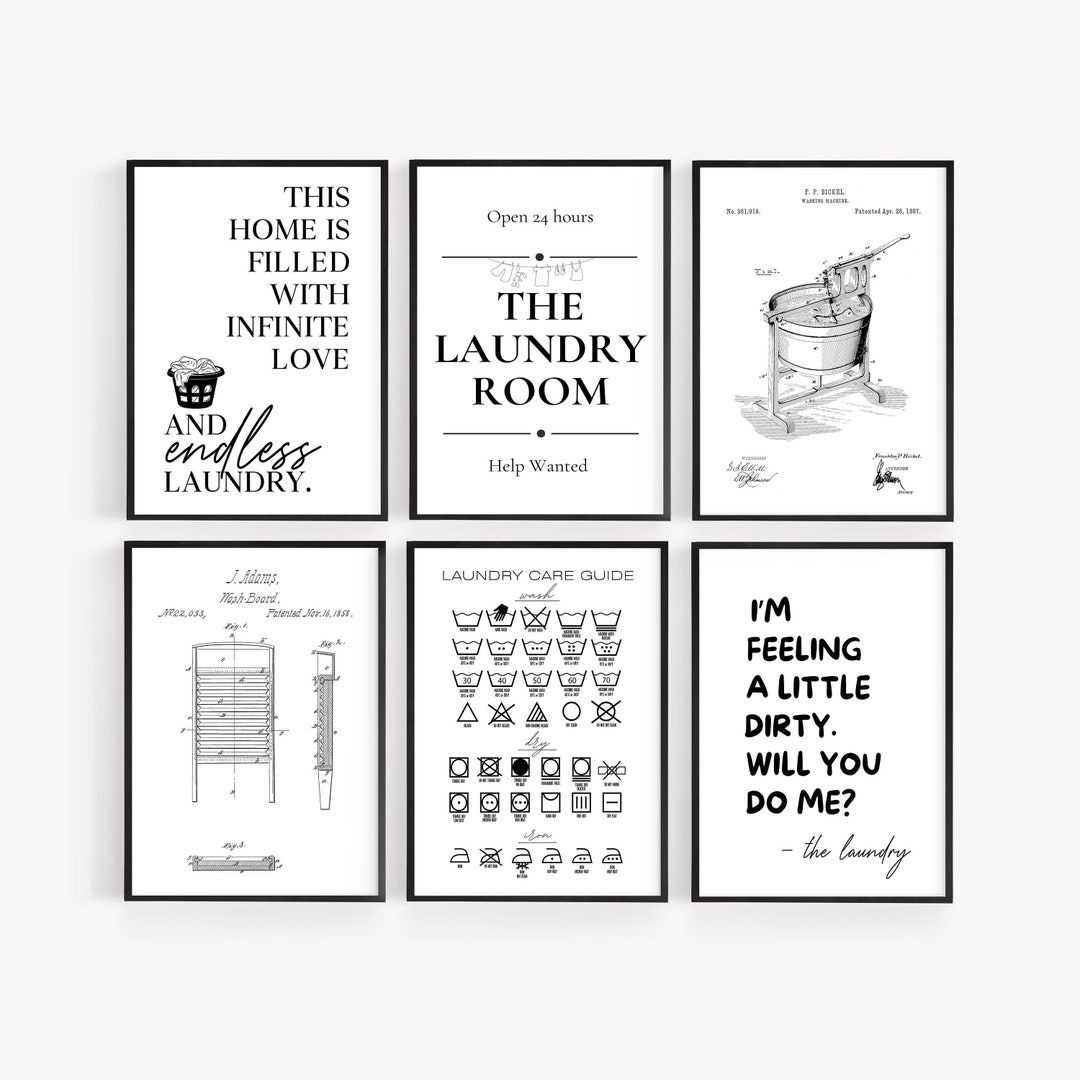 Laundry Room Wall Art | SET OF 6 PRINTABLES | Laundry Room Decor ...
