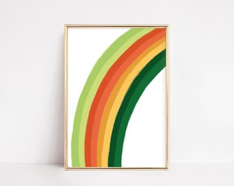 art mural arc-en-ciel | décoration murale imprimable pour la Saint-Patrick | art mural vert | déco chambre d'enfant | art de la Saint-Patrick | téléchargement numérique