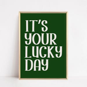 green wall art | st patricks day decor | lucky day printable wall art | lucky you wall art | saint patricks day art | digital download print